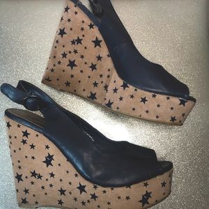 Cute blue star wedges